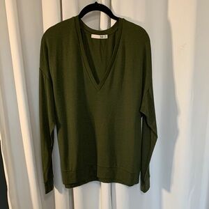 Wilfred Army Green V-Neck Sweater